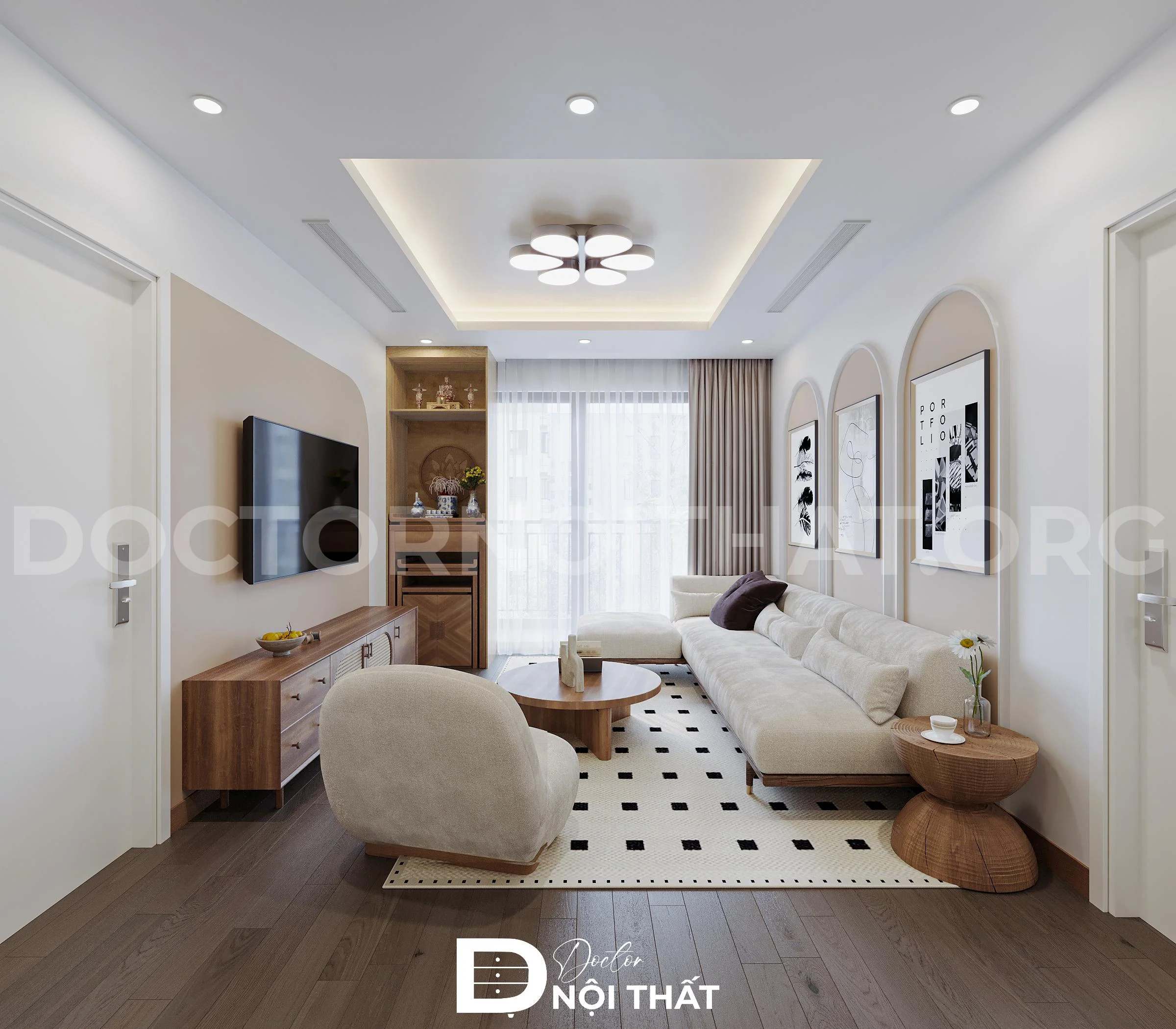 Mẫu thiết kế nội thất theo phong cách Bắc Âu tại Doctor Nội Thất