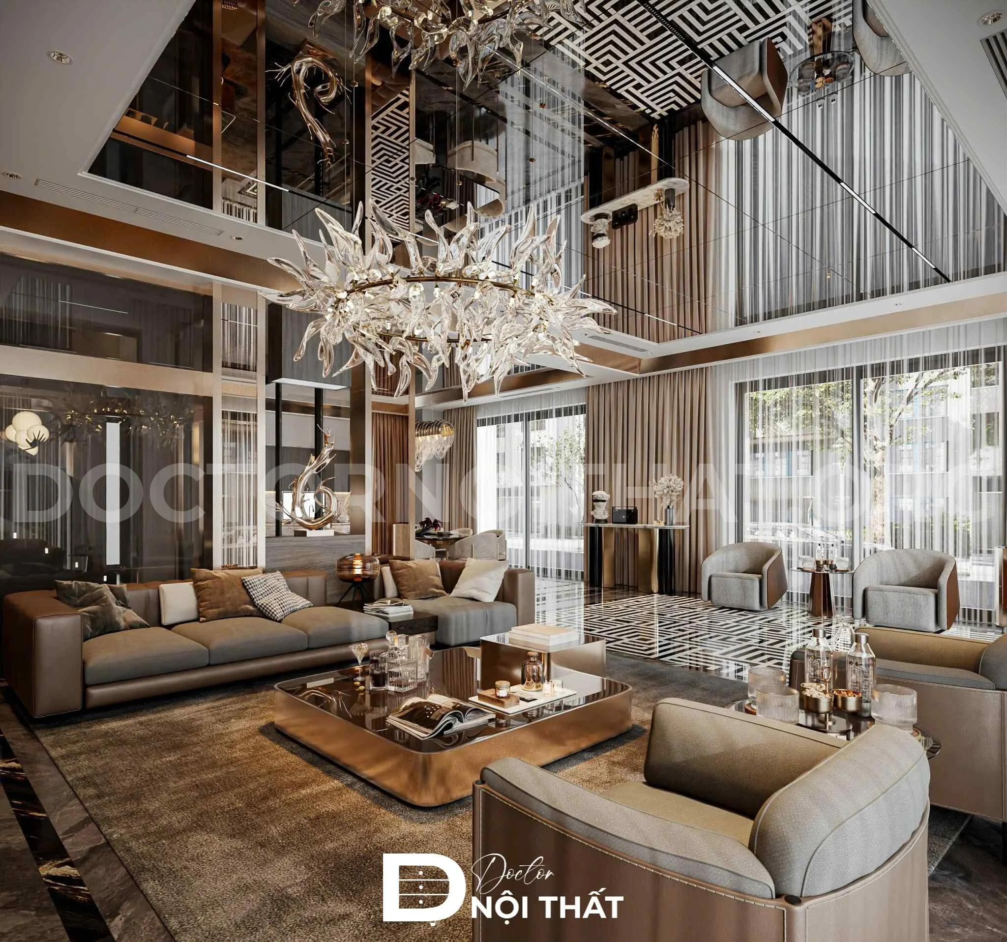 Bản vẽ thiết kế nội thất biệt thự cao cấp, sang trọng