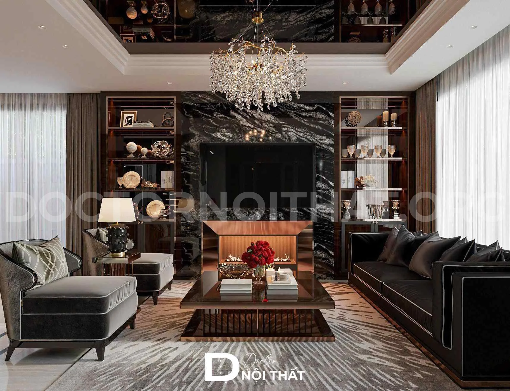 Dự án thiết kế nội thất biệt thự song lập 160m2 tại Hà Nội