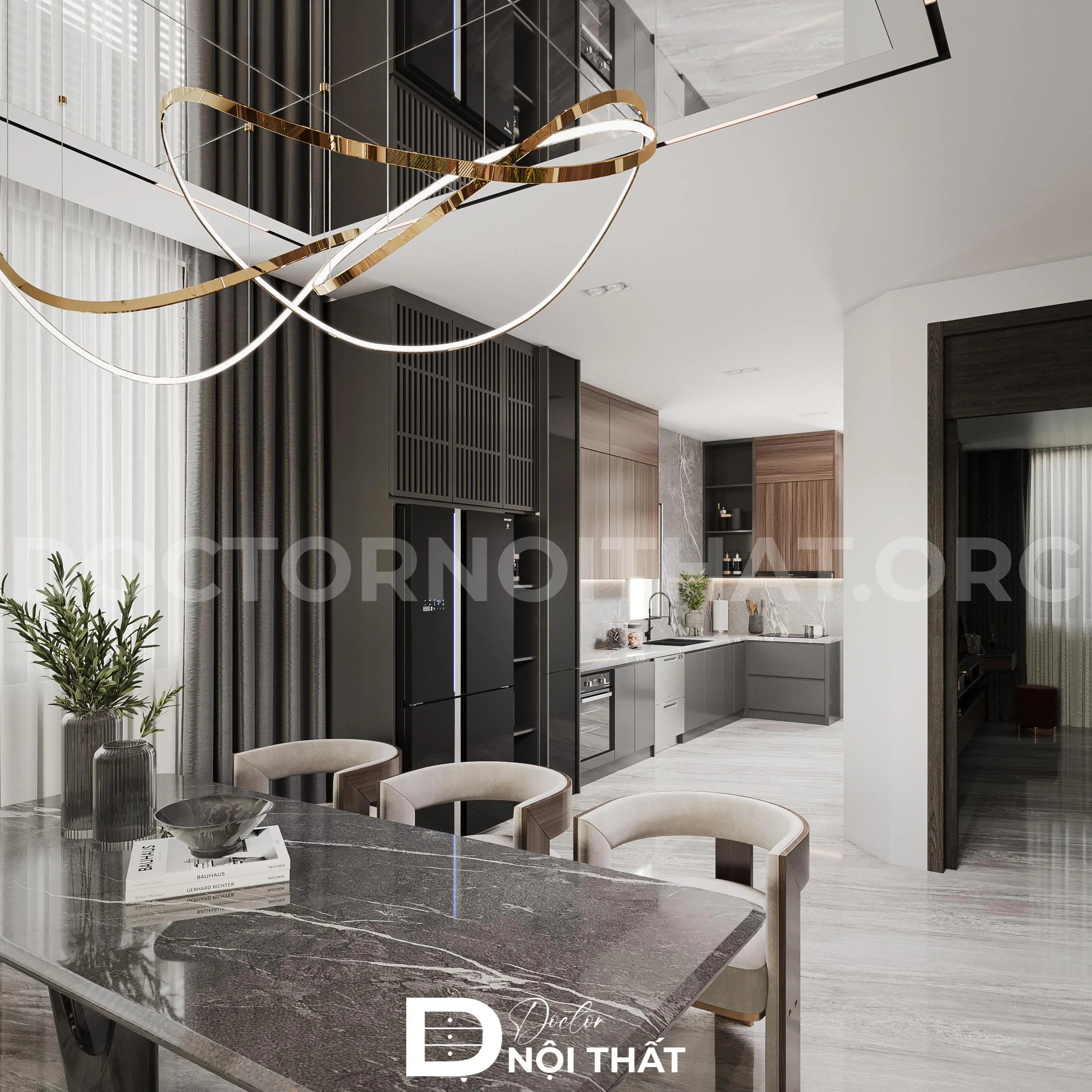 Dự án thiết kế nội thất nhà phố Luxury 150m2 anh Hùng