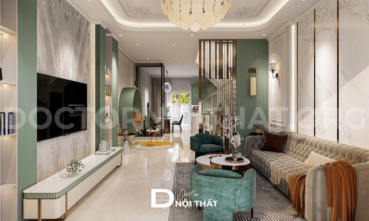 Dự án thi công nội thất biệt thự 4 tầng Hoài Đức – anh Mạnh
