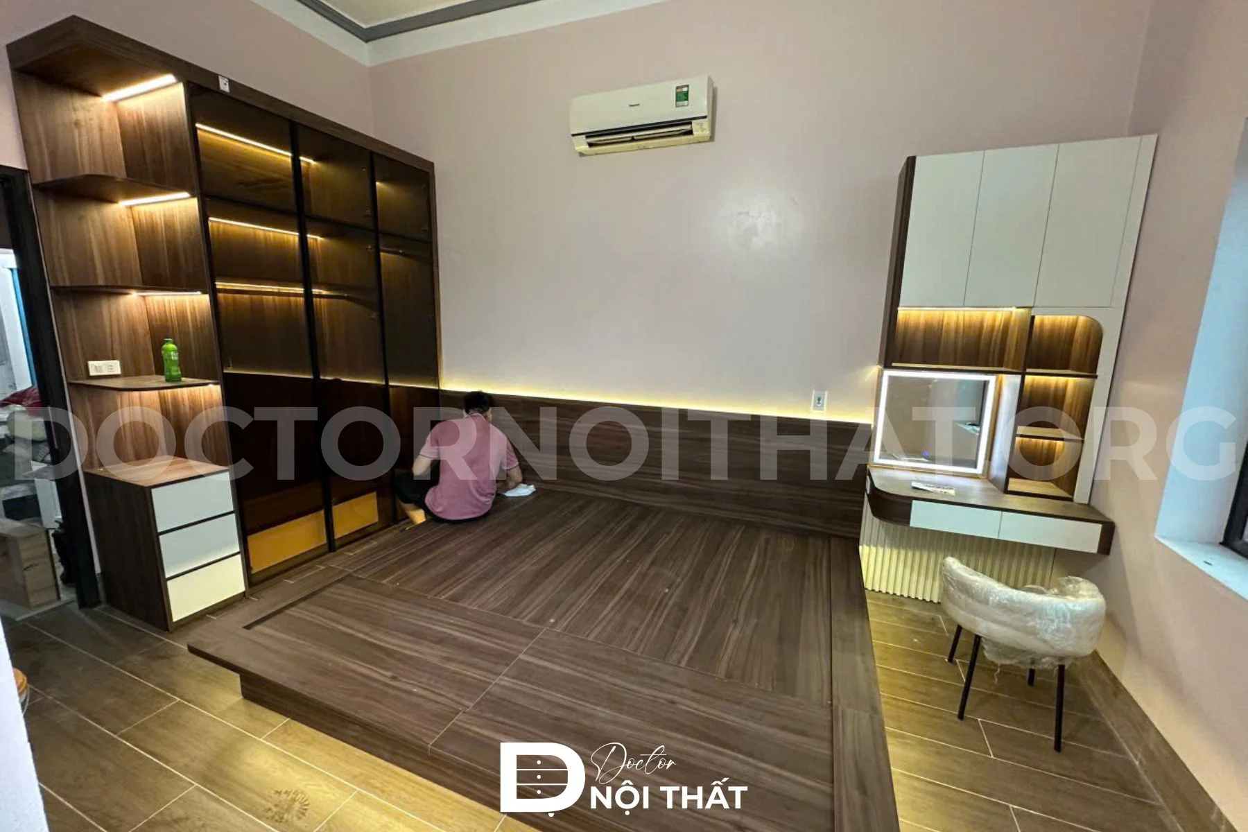 Giường ngủ bệt cao cấp được Doctor Nội Thất thi công