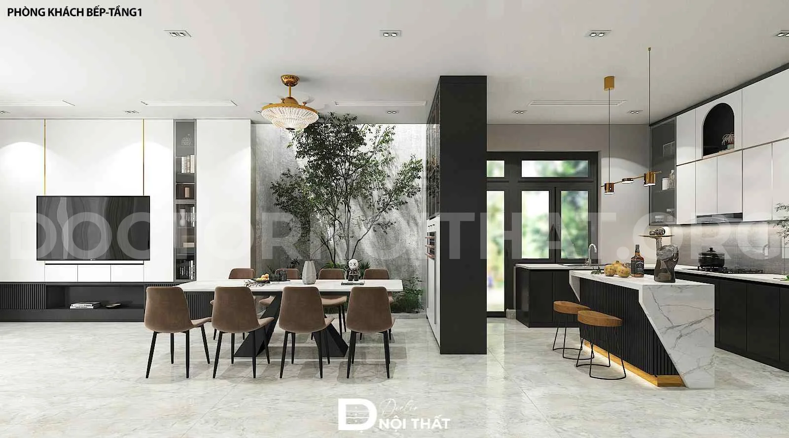 Thiết kế nội thất biệt thự hiện đại 360m2 cho chị Vân – Quảng Ninh