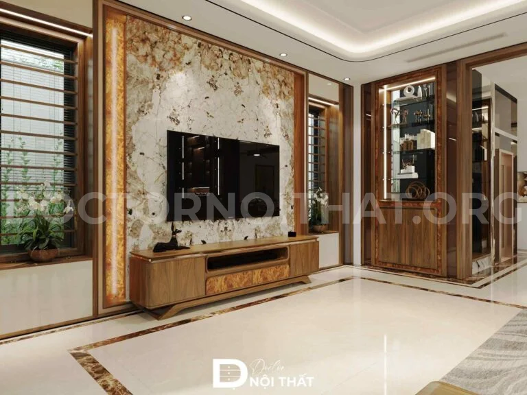 Dự án thi công nội thất gỗ óc chó cho biệt thự tại Thường Tín