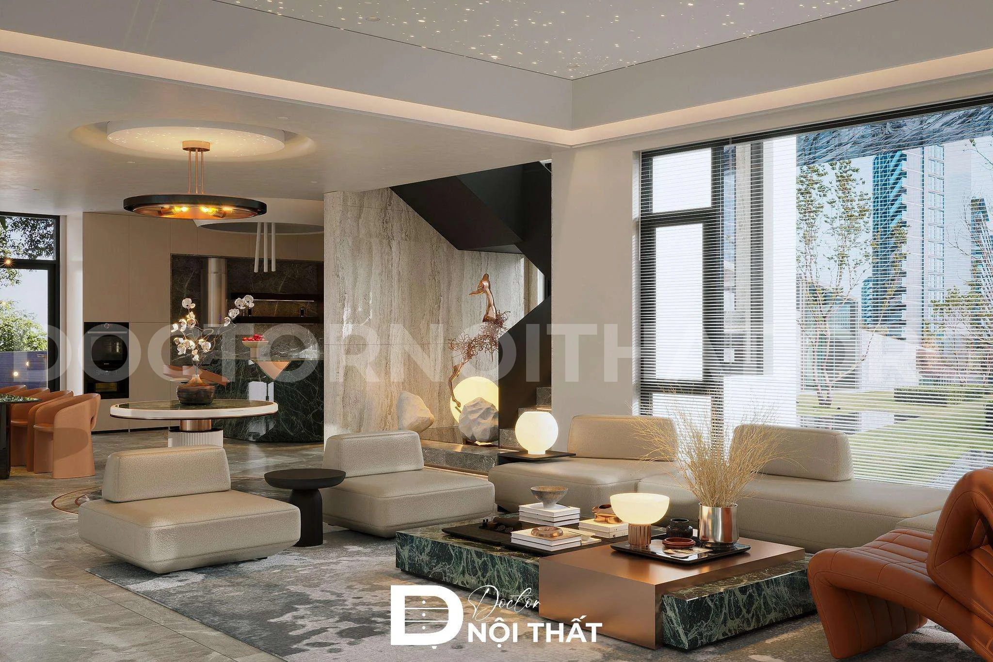 Kết hợp màu sắc hài hòa khi thiết kế nội thất biệt thự