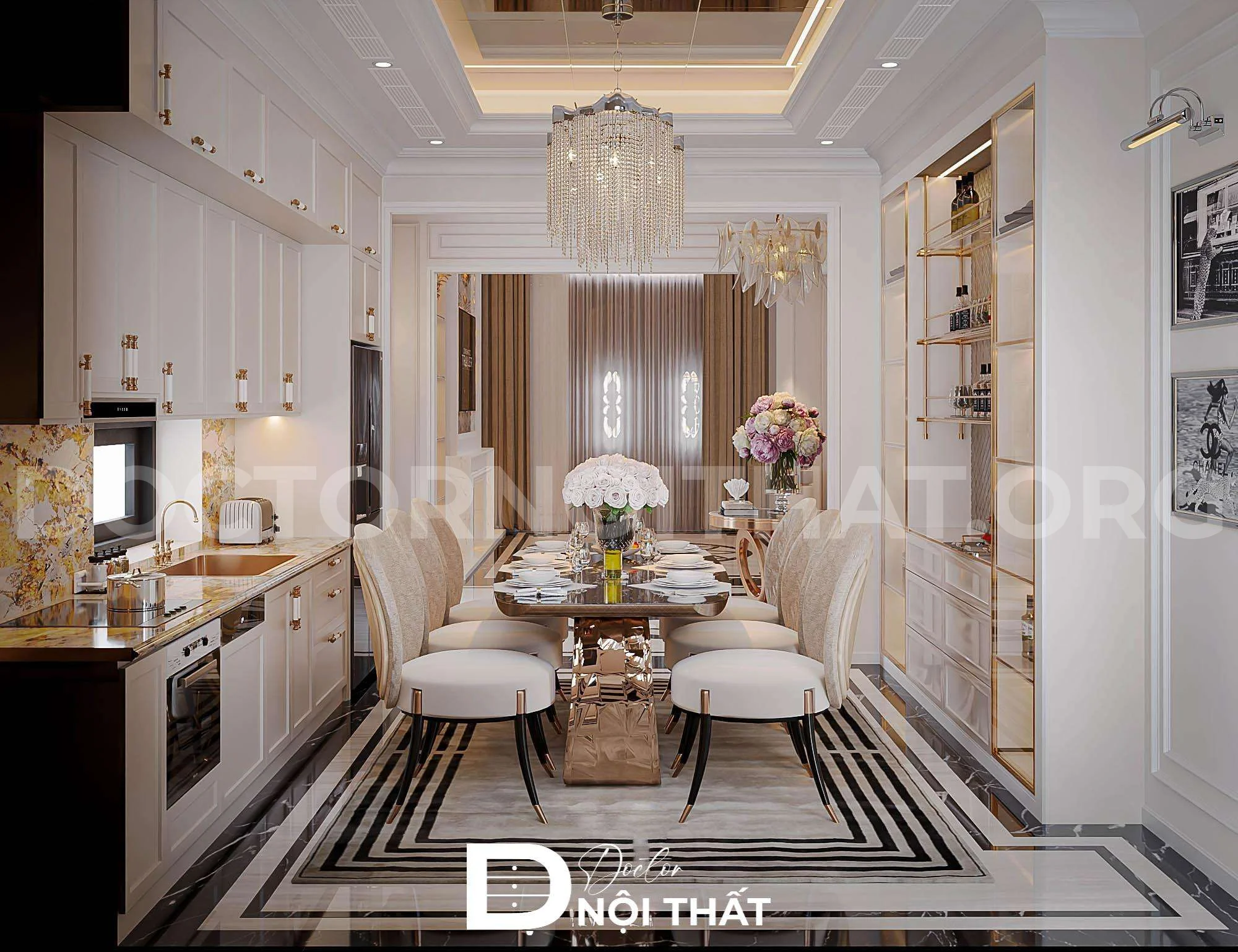 Mẫu thiết kế nội thất biệt thự cao cấp mang phong cách Luxury