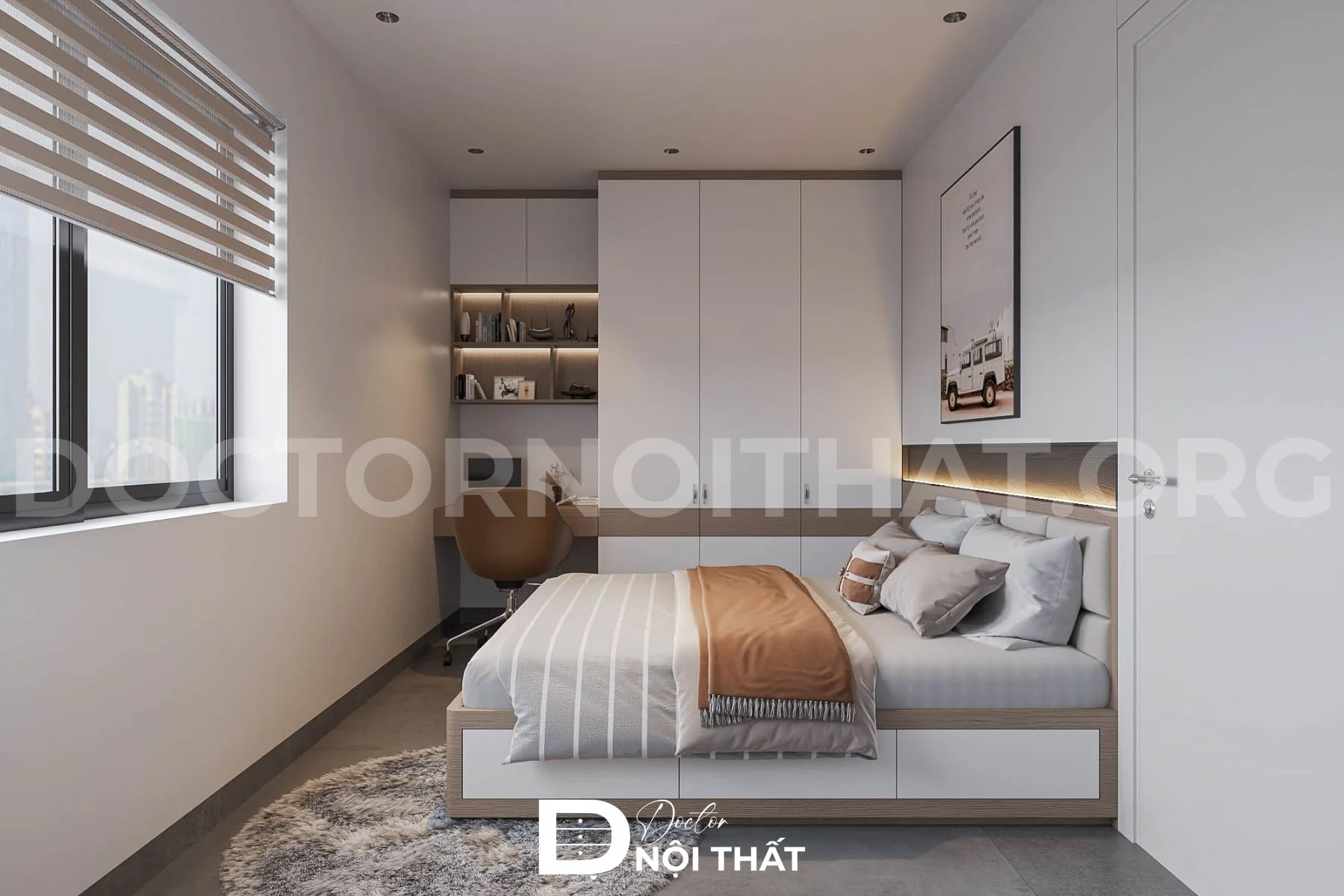 Mẫu thiết kế căn hộ đẹp 50m2 nội thất gọn nhẹ không gian thoải mái