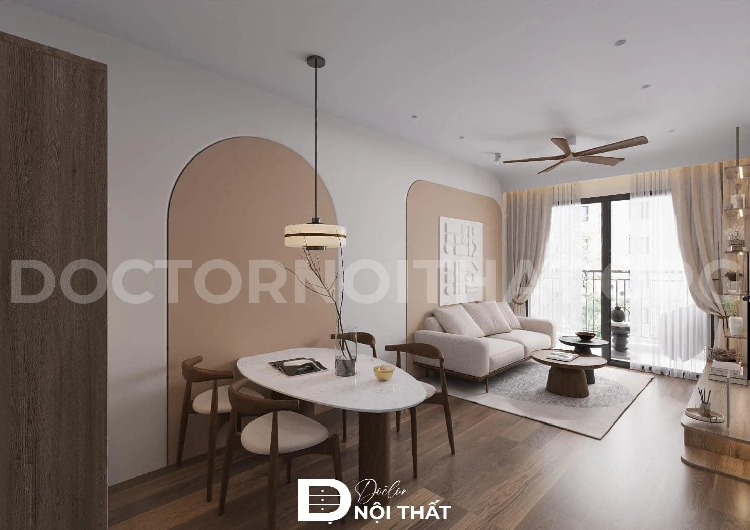 Mẫu thiết kế nội thất chung cư theo phong cách Japandi