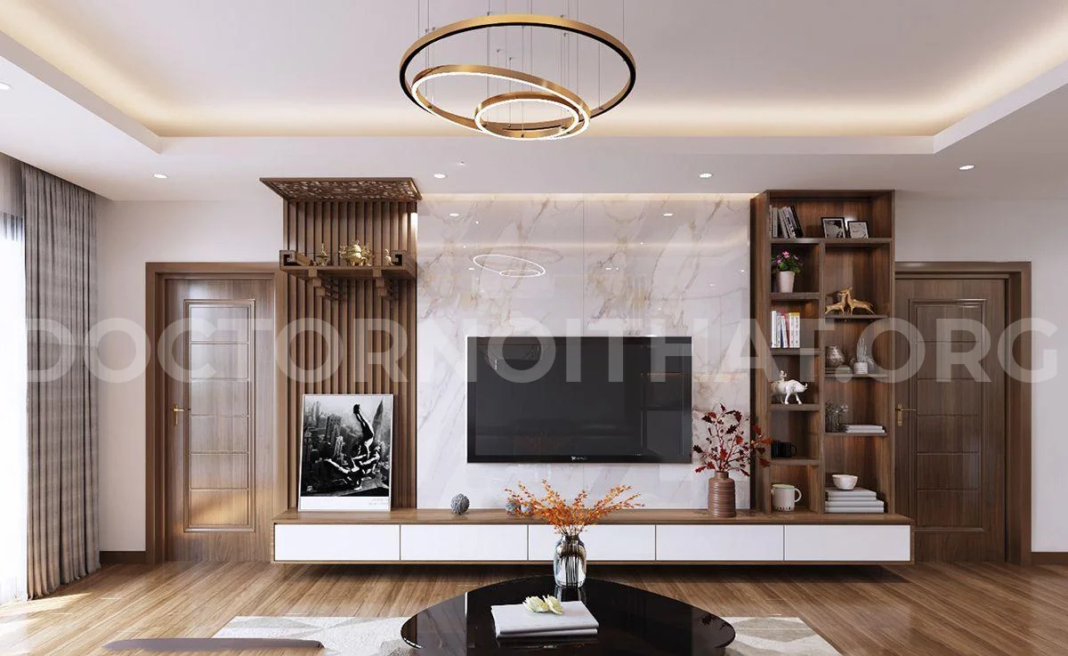 Mẫu thiết kế nội thất nhà cấp 4 bằng chất liệu gỗ công nghiệp (nguồn: sưu tầm)