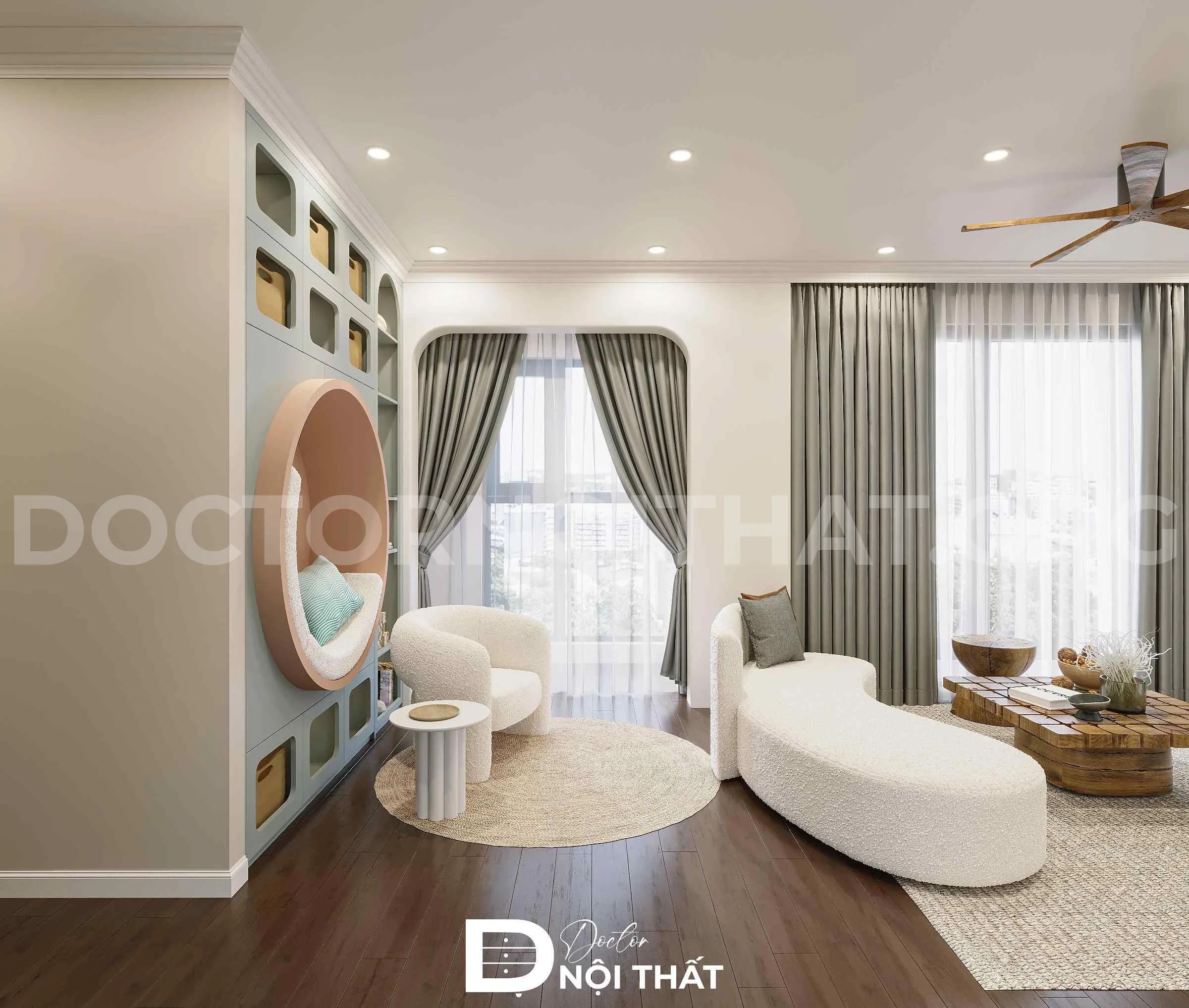 Mẫu thiết kế nội thất phòng khách theo phong cách hiện đại