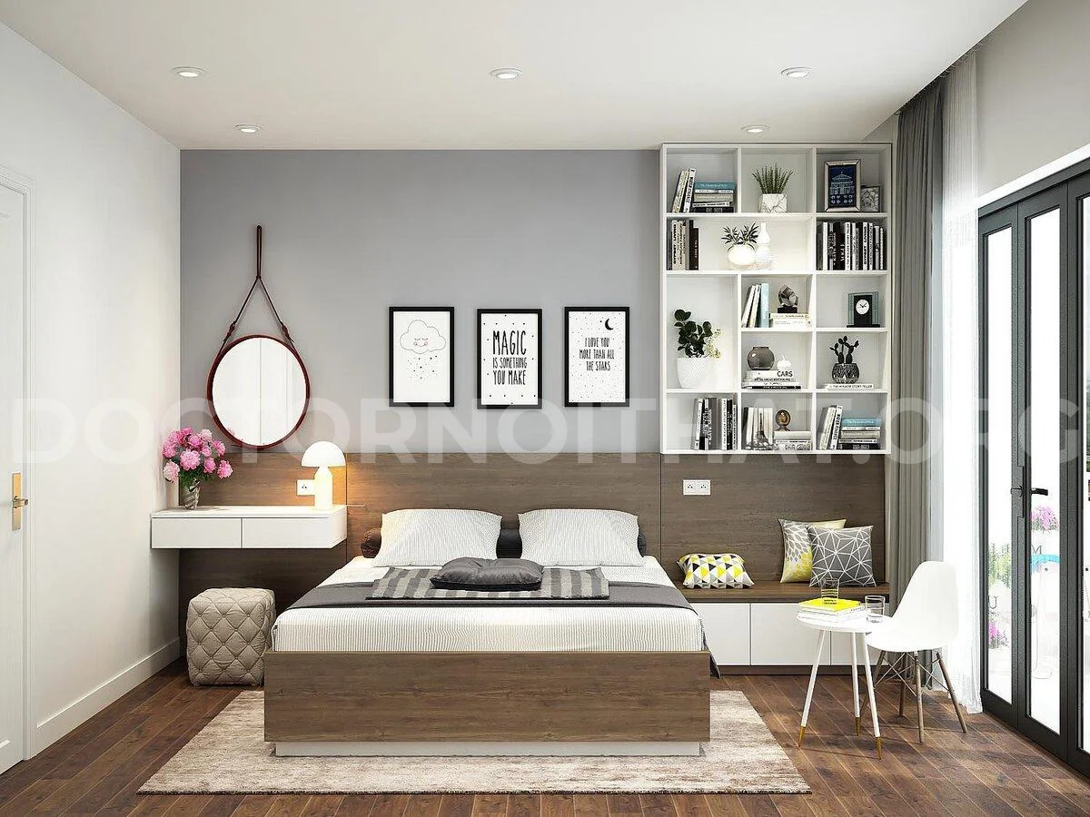Mẫu thiết kế nội thất phòng ngủ 24m2 đẹp, sang trọng (nguồn: sưu tầm)