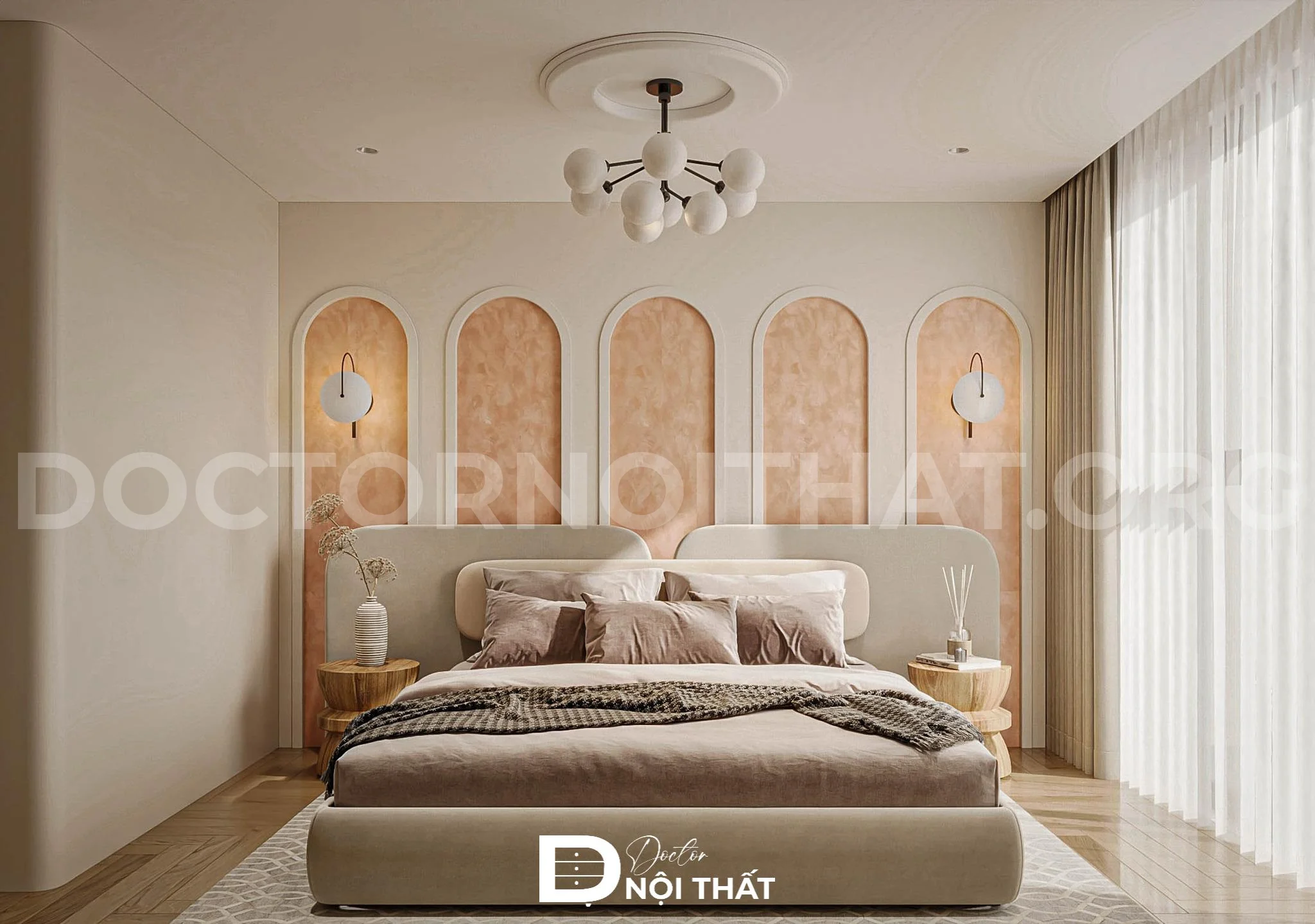 Mẫu thiết kế nội thất phòng ngủ đẹp phong cách Japandi