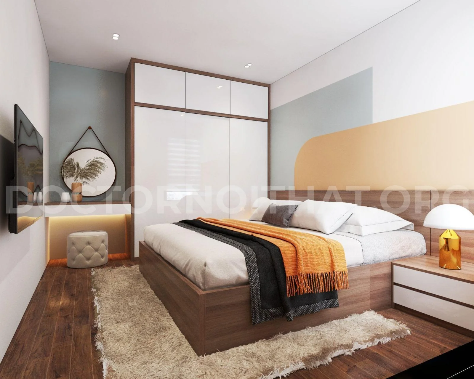 Mẫu thiết kế nội thất phòng ngủ master 22m2 (nguồn: sưu tầm)