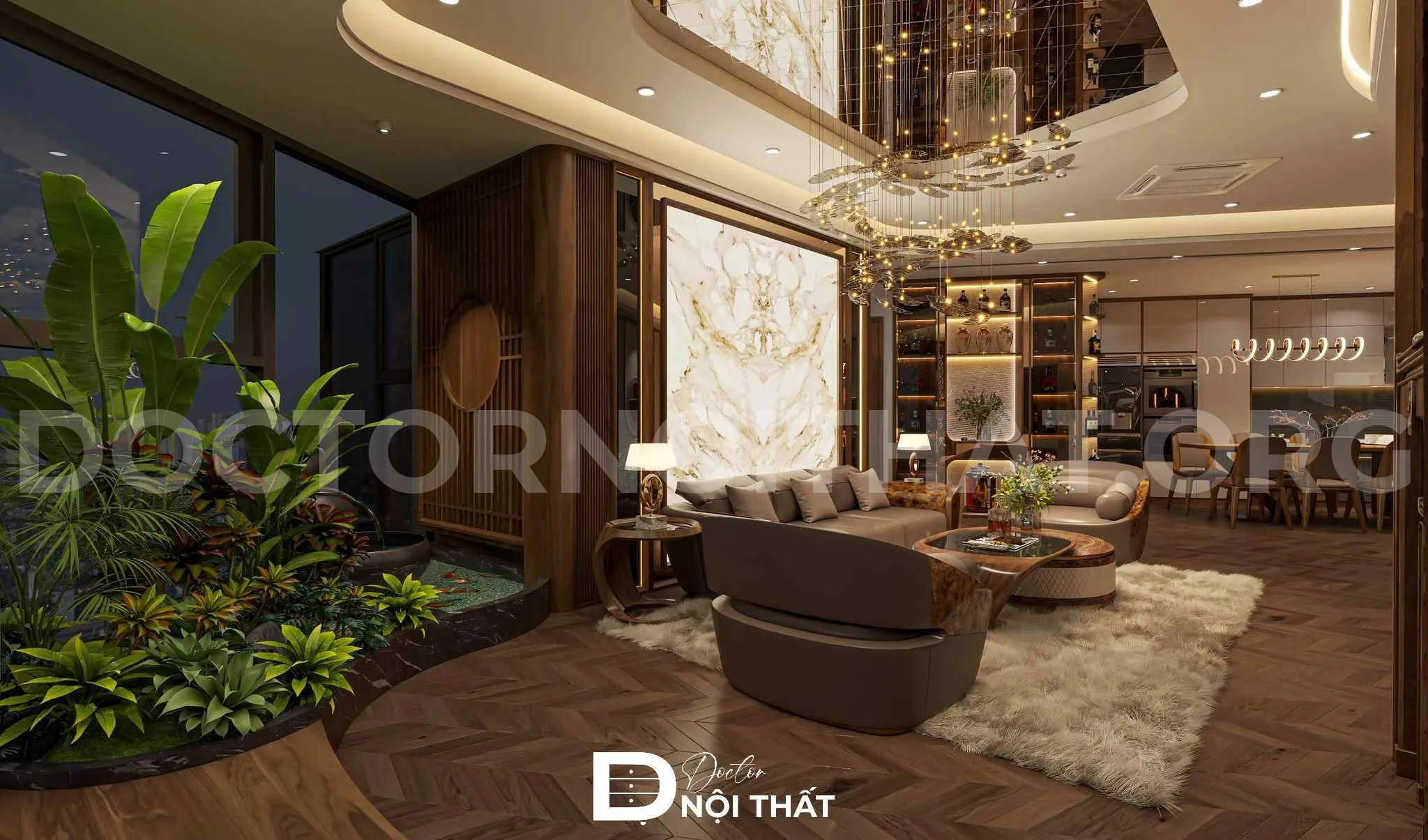 Mẫu thiết kế nội thất penthouse sang trọng tại quận 1