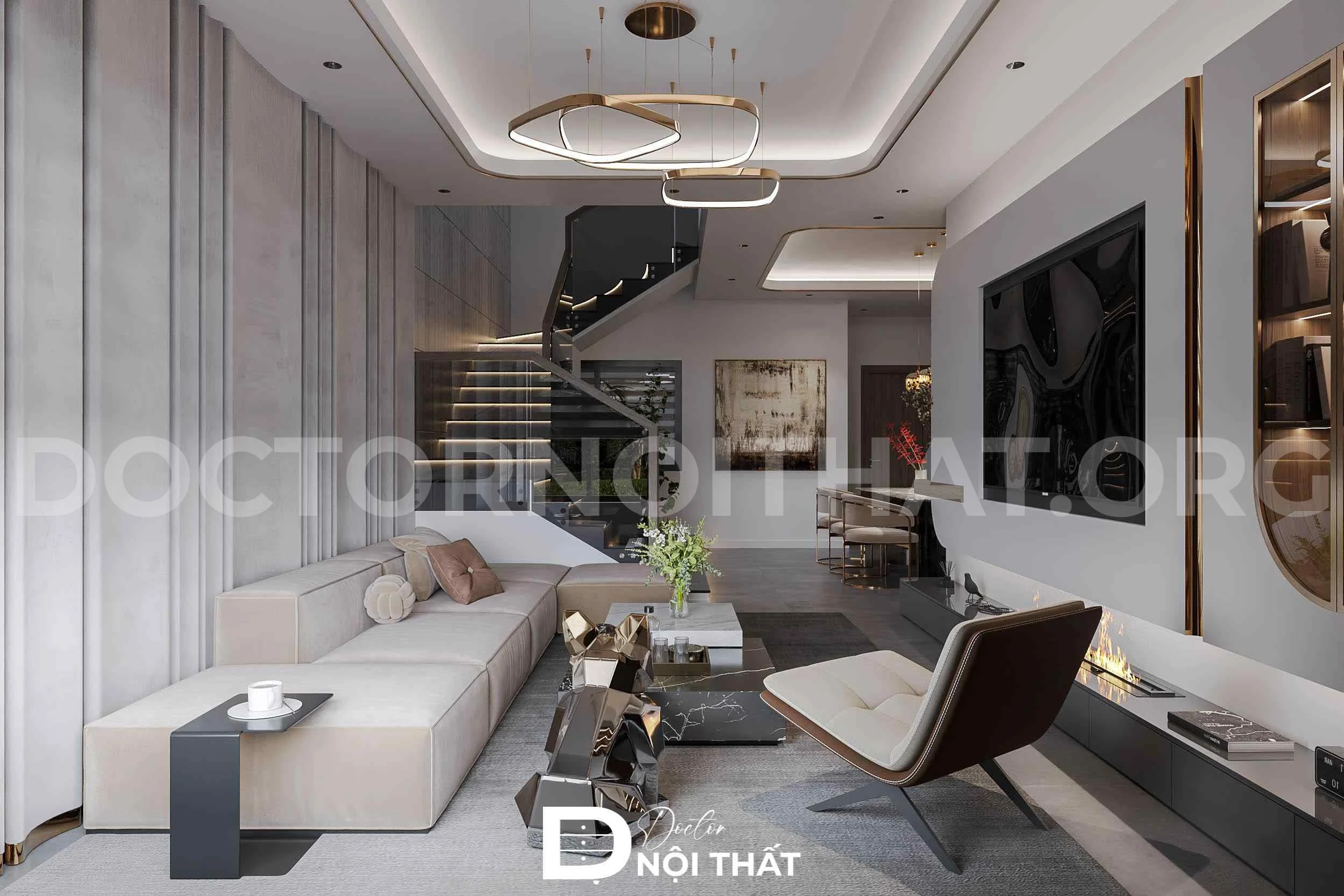 Mẫu thiết kế nội thất nhà phố hiện đại tại quận 7
