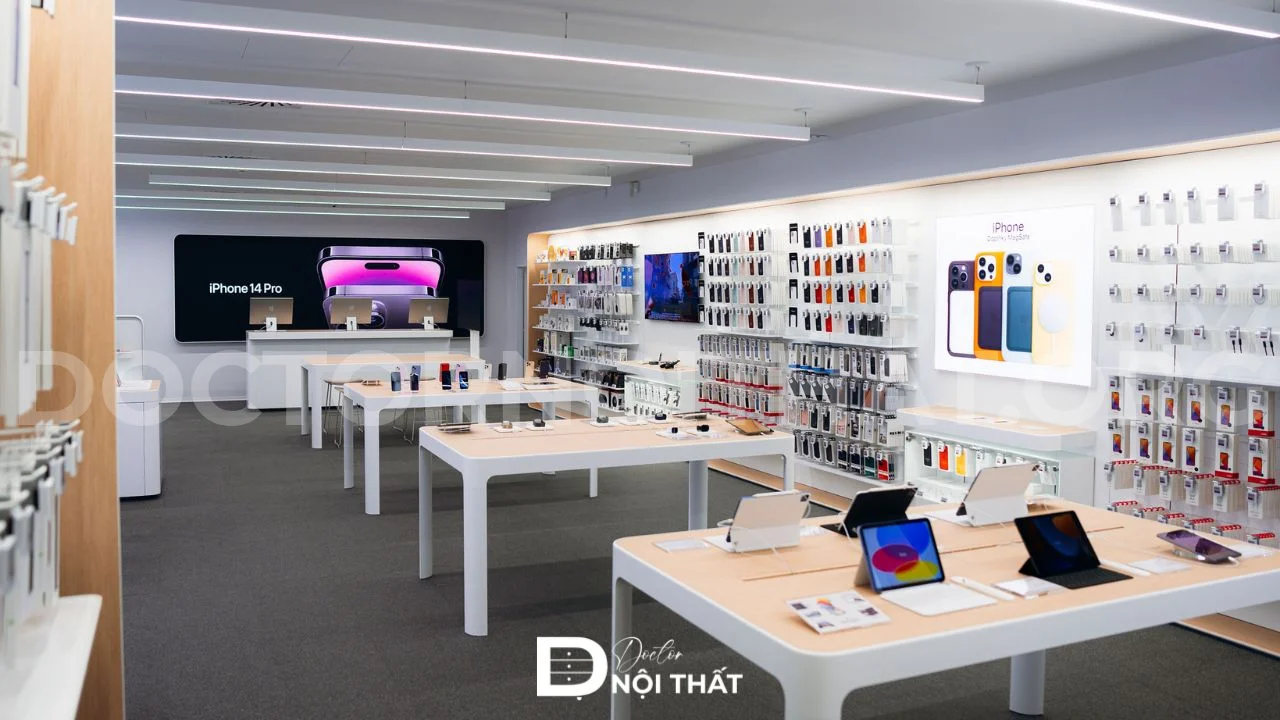 Mẫu thiết kế thi công nội thất showroom thuộc lĩnh vực công nghệ
