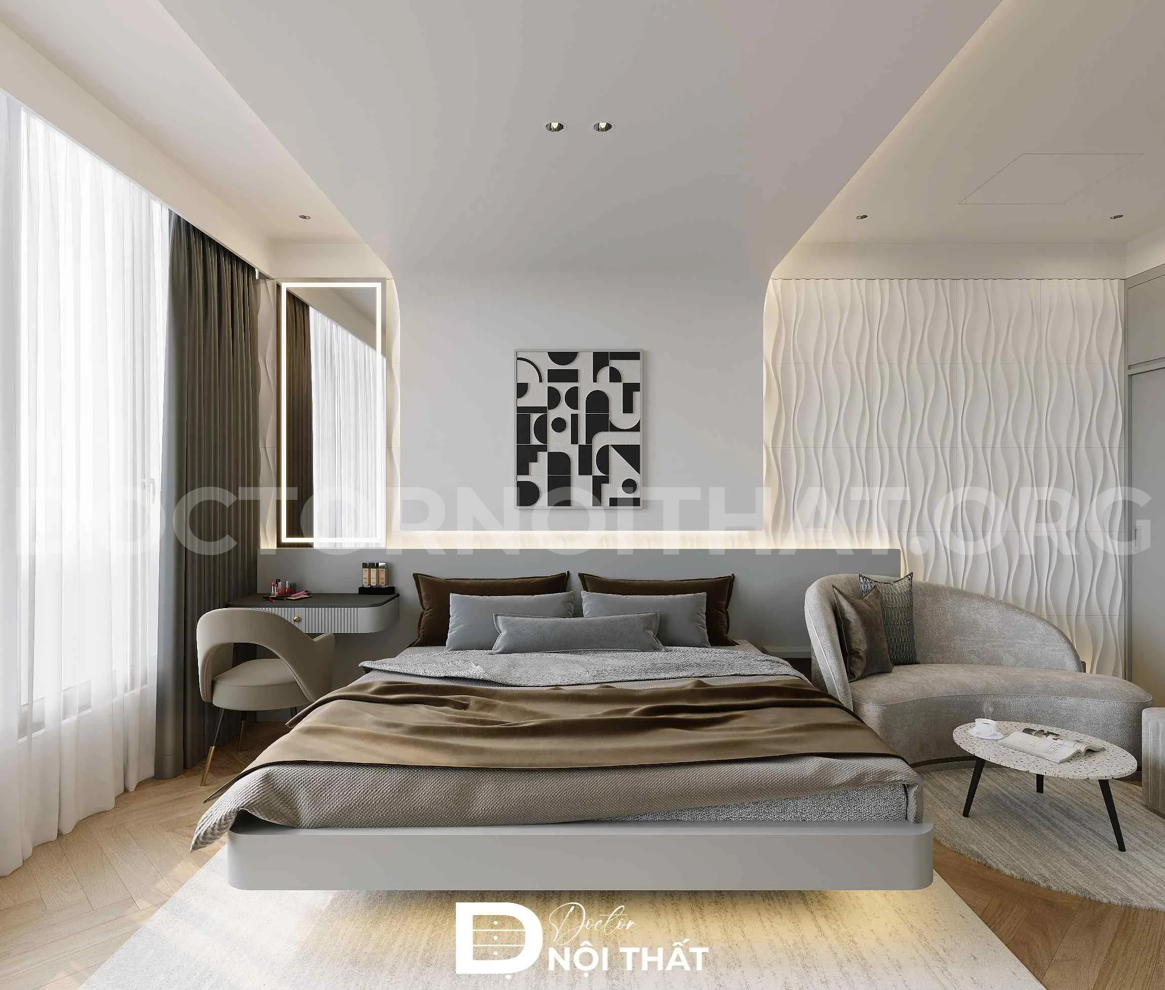 Thiết kế thi công nội thất phòng ngủ 25m2 tại Cầu Giấy